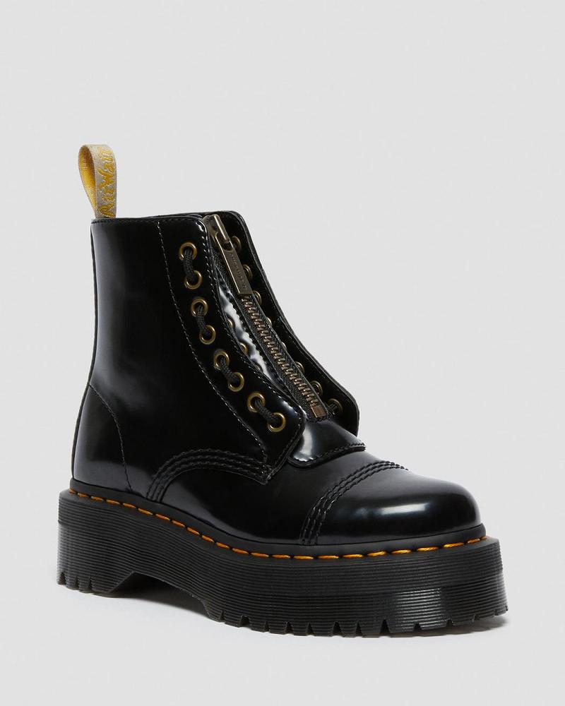 Dr Martens Vegan Sinclair Platform Støvler Dame Sort | DK 264OKI